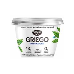 YOGUR GRIEGO ALPINA NATURAL SIN AZUCAR 500G