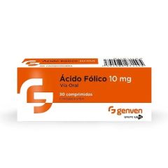 ACIDO FOLICO GENVEN 10MG X 30 COMPRIMIDOS