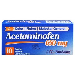 ACETAMINOFEN PLUS ANDEX 650MG X 10 TABLETAS